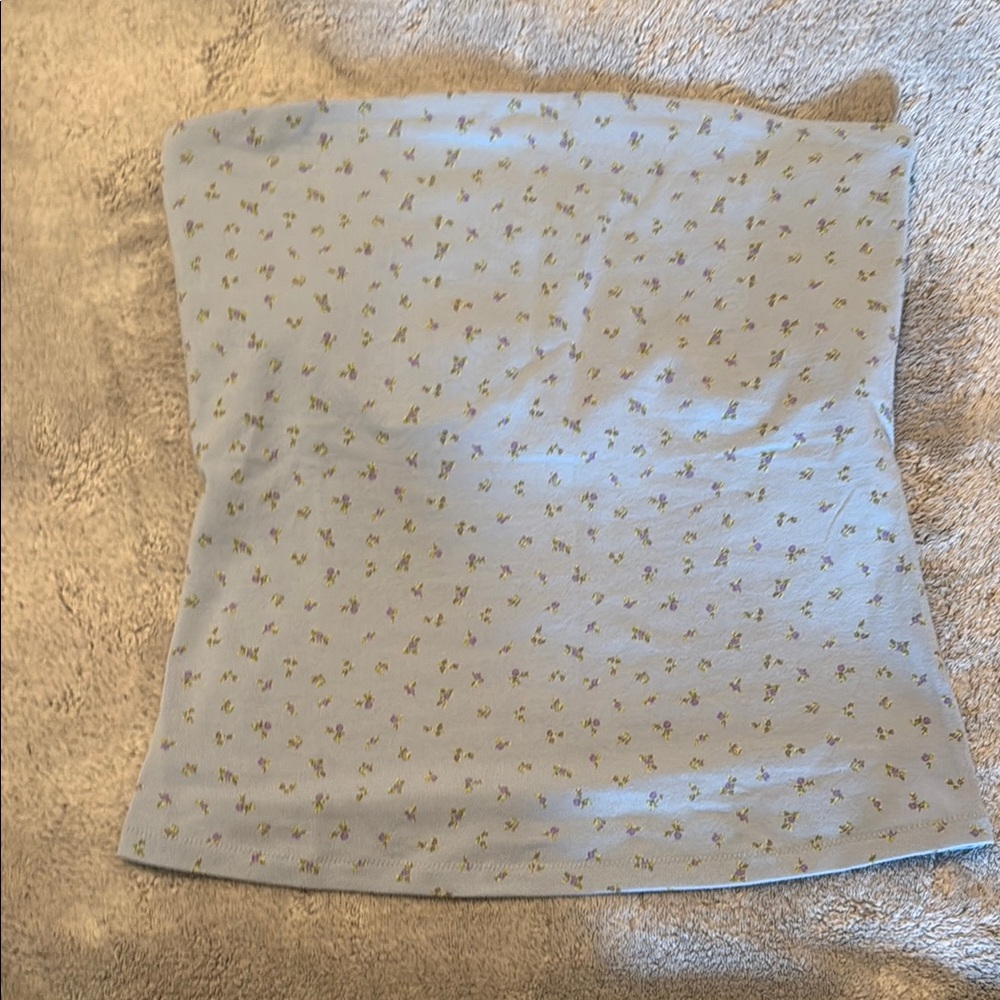 SKIMS Light Blue Floral Tube Top